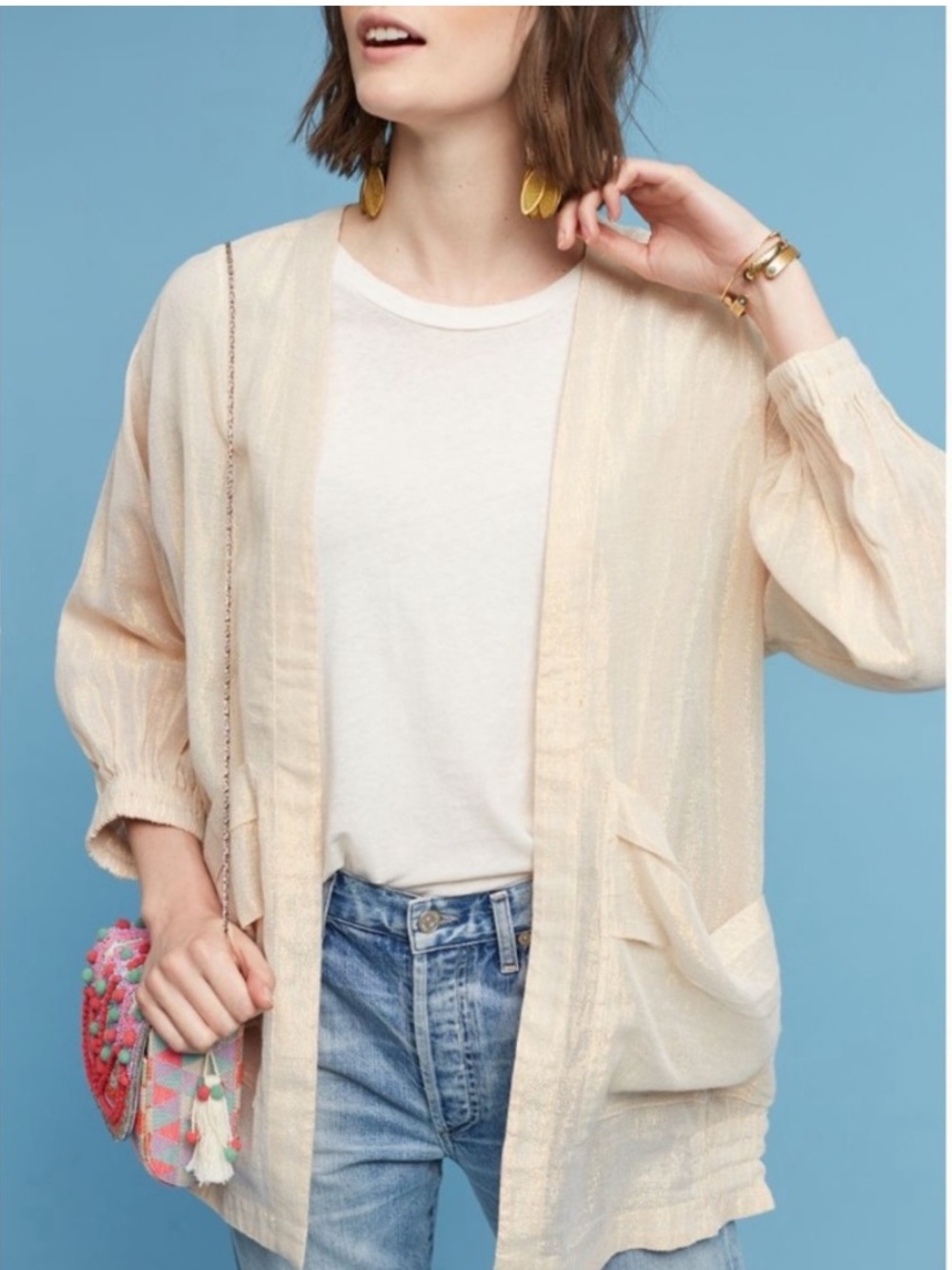Hei Hei Daybreak Shimmered Open Lightweight Cardigan